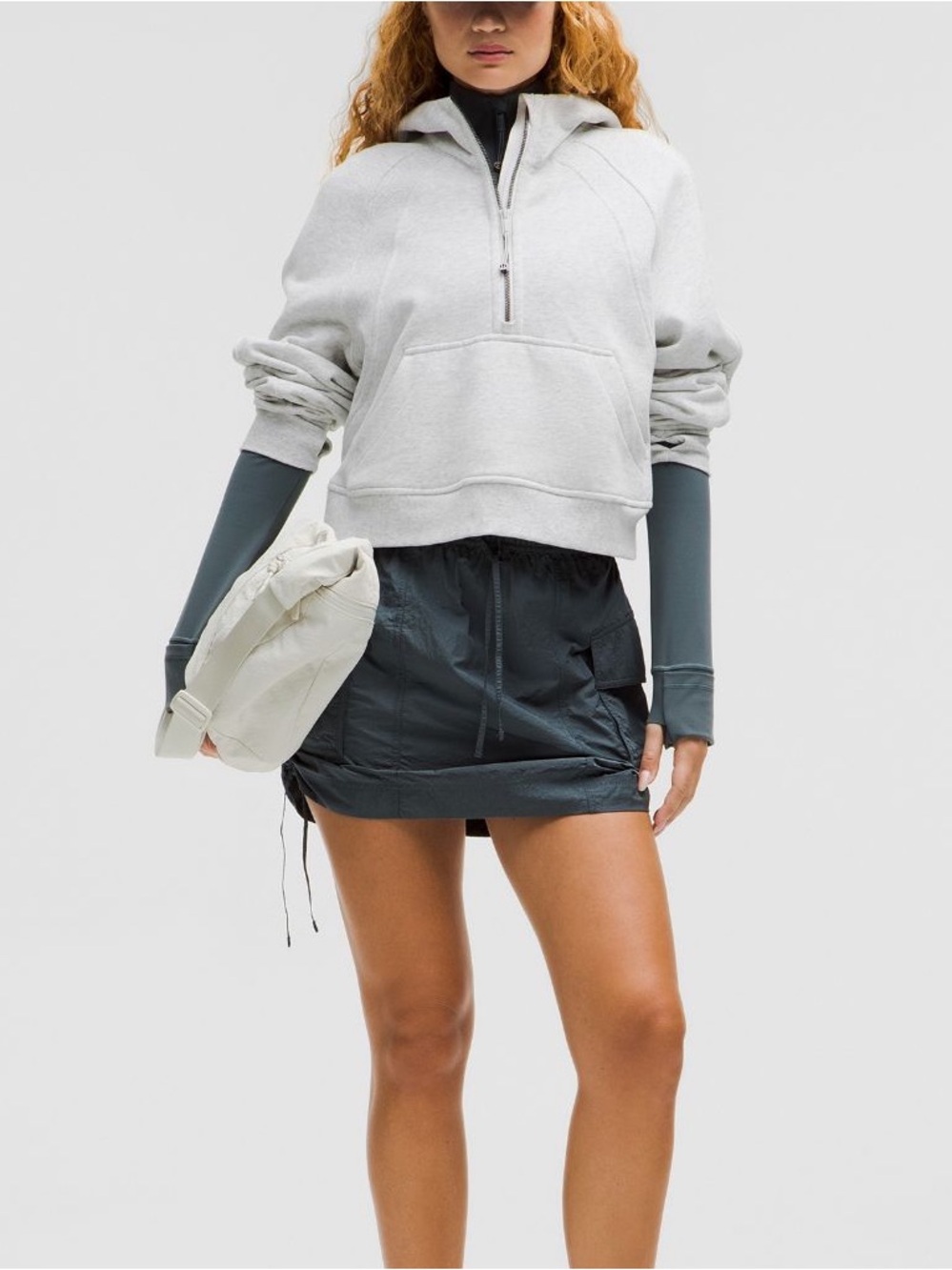 Lululemon Athletica Gray Half-Zip Cropped Hoodie 2